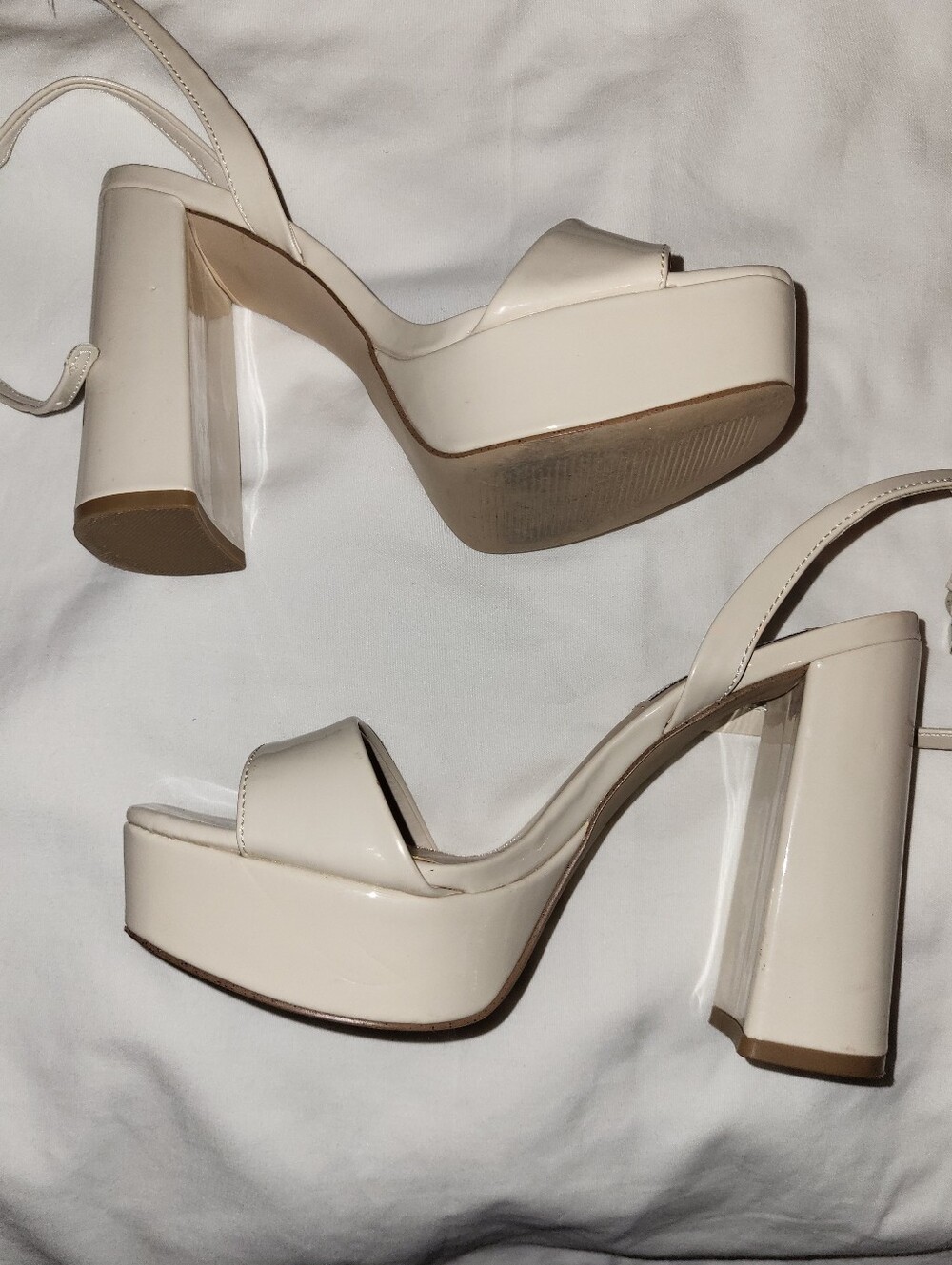Steve Madden Women's Beige Strappy Heels - Picture 3 of 4